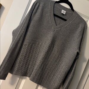 Cabi Gray V-Neck Sweater